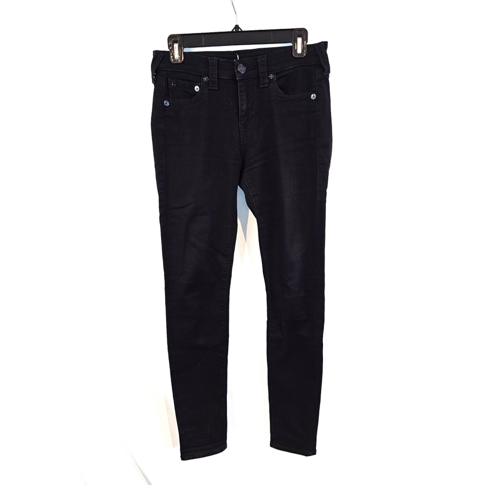 True Religion Size 4 Black Jeans Jennie Curvy Skinny